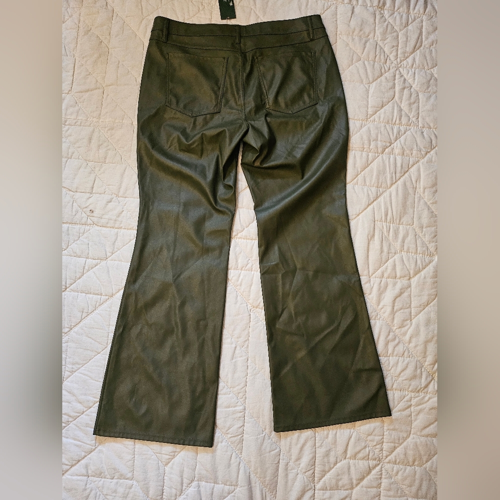 Wild Fable Olive Green Faux Leather Bootcut - Size 12 - Picture 3 of 12
